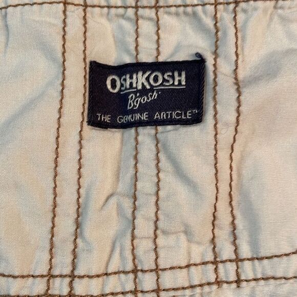 OshKosh Size 12M Ivory Cream SHORT-ALLS Short Overalls Lt Weight Cotton - Picture 3 of 6